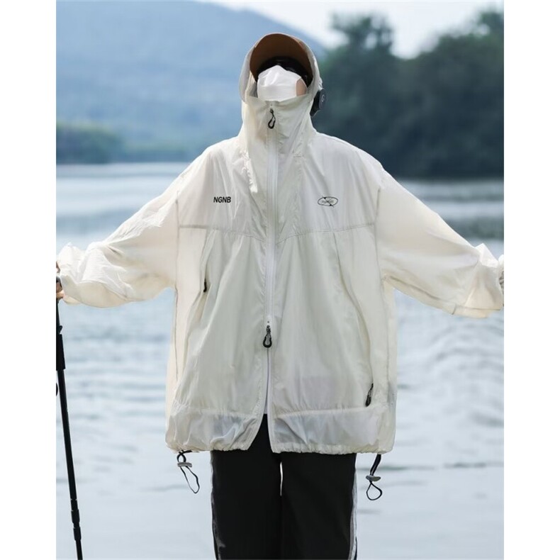 夏季新款户外轻薄冲锋衣夹克潮牌宽松连帽防晒衣男现货W8246-P45，男装防晒衣，星座512-4