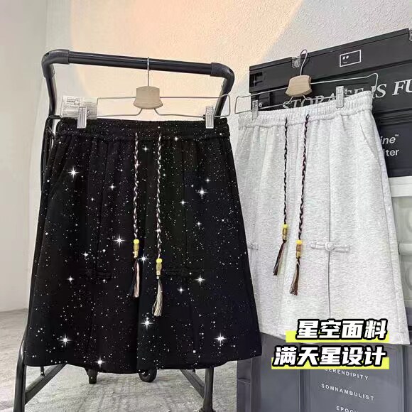 A316-1-K1238特P30控58无差价 现货!2025新中式盘扣满天星五分裤图片