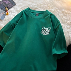 抖音直播高克重男女潮流印花宽松半袖T恤衫男517A-2-T6639-P28，男装T恤，星座517A-2