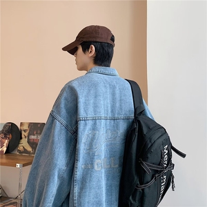 美式复古vintage牛仔外套女春秋季薄款设计感小众宽松夹克上衣潮