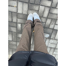 博主图棕色古着牛仔裤男秋冬微喇叭cleanfit裤子KZA30-1-P55，男装牛仔裤，星座1007（原301D）