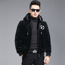 冬季新款男士金貂绒大衣短款夹克卡貂绒皮草保暖外套ALXB511-P340，男装中老年男装，电商B212（原钱塘6029）