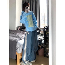 DZK503-P40美式侧边三条杠休闲裤男女春夏新款运动裤-网图现货，男装休闲裤，星座603-2