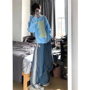 DZK503-P40美式侧边三条杠休闲裤男女春夏新款运动裤-网图现货图片