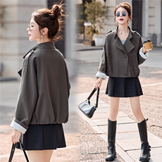 现货2025年秋季新款时尚韩版短风衣外套，女装短外套，盈茜