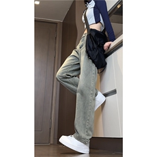 k1029-p40-控58M-5XL现货oversizecleanfit风黄泥牛仔裤破洞，男装牛仔裤，星座116