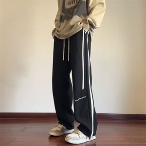 秋季休闲裤男条纹宽松直筒针织运动裤DSA157B-K9792-特P35图片