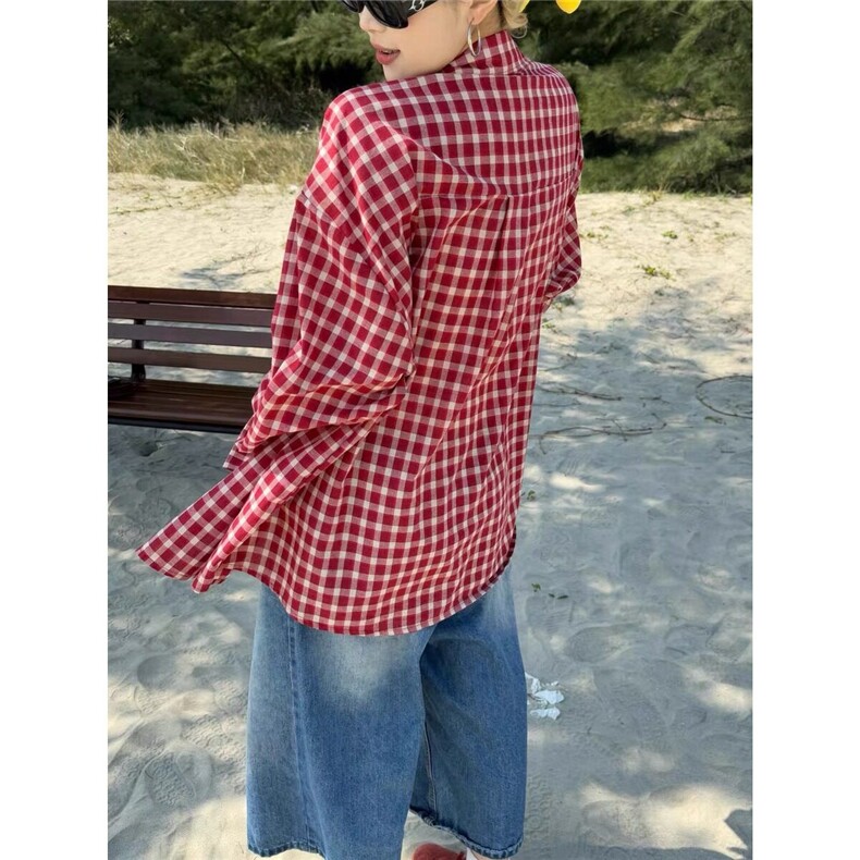 网络图现货美式潮流雅痞风百搭休闲格子防晒长袖衬衫JCS359-P42,男装防晒衣,星座715-7