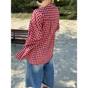 网络图现货美式潮流雅痞风百搭休闲格子防晒长袖衬衫JCS359-P42