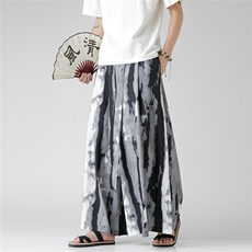 2025新款新中式冰丝阔腿裤风汉服马面裤电商A057-K386-P55，男装民族服装，电商A057B