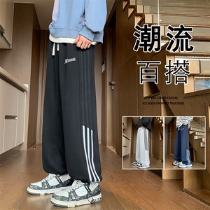 K918新款2025直筒休闲宽松阔腿工装美式高街男生运动长裤图片