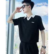 韩版翻领POLO衫男短袖修身V领痞帅半袖上衣服休闲男装潮tT378，男装Polo衫，星座1116A-2（原606A-1）