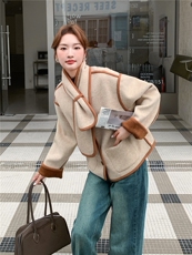 210-3289-P185-k2582025年冬季韩系围巾款小香风上衣2025新款，女装短外套，浙宝210（原浙宝191）