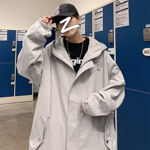 JK41072-P85纯棉连帽夹克男士大码工装夹克男外套男图片