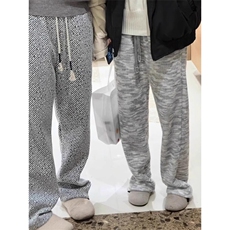 聚酯纤维YK86037-常规P35加绒P50慵懒风马海毛针织裤，男装休闲裤，电商A086-1