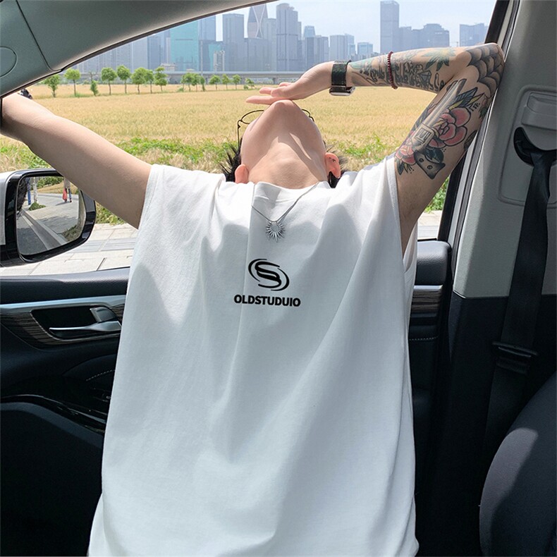 可48小时发货支持抖音得物来样二开240克重磅美式纯棉背心无袖t恤图片