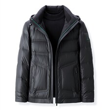 羽绒服2023冬季新款商务休闲男士宽松纯色免烫中年连帽加厚外套，男装羽绒服，电商B212（原钱塘6029）
