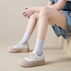 包头小白鞋女2024春季新款大头丑萌厚底学生休闲运动跑步鞋饼干鞋，女鞋休闲鞋，电商A223