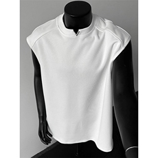 网图有货美式v领金属立体字母宽松无袖t恤男女运动坎肩A665-P25，男装T恤，星座1505