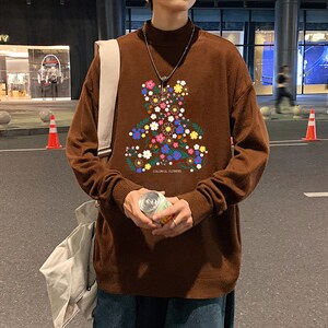 M18206-P45加绒款-P65半高领毛衣男士大码针织衫男毛线衣男，男装针织衫/毛衣，电商A040