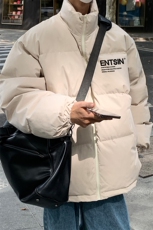 港风冬季时尚百搭宽松字母立领棉服外套MY62039特批65控99，男装棉衣，电商A268A
