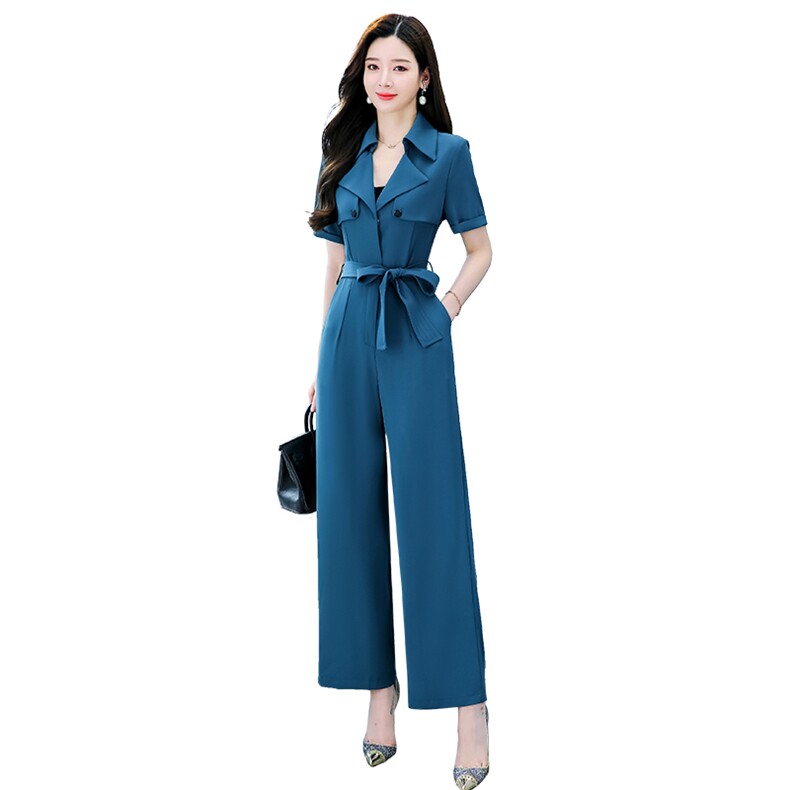 2022夏季新款时尚潮流女装连体裤显瘦高腰阔腿设计优雅气质百搭款,女装连体裤,艾尚靓装