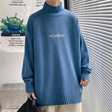 M18090-P45加绒款-P65半高领毛衣男士大码针织衫男毛线衣男线衫，男装针织衫/毛衣，电商A040