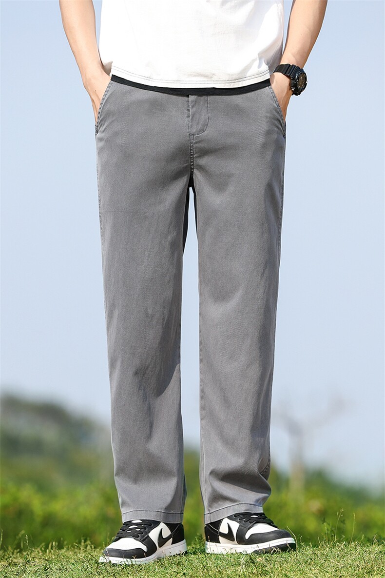 1046休闲裤男夏季薄款莱赛尔冰感天丝垂坠感阔腿宽松直筒长裤子,男装休闲裤,星座224-1