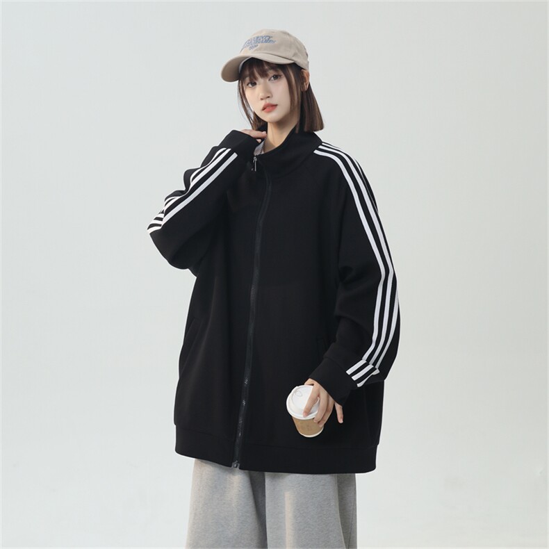 WY5019/P65春装新款高品质不起球织带设计开衫卫衣男潮宽松外套,女装短外套,电商A141