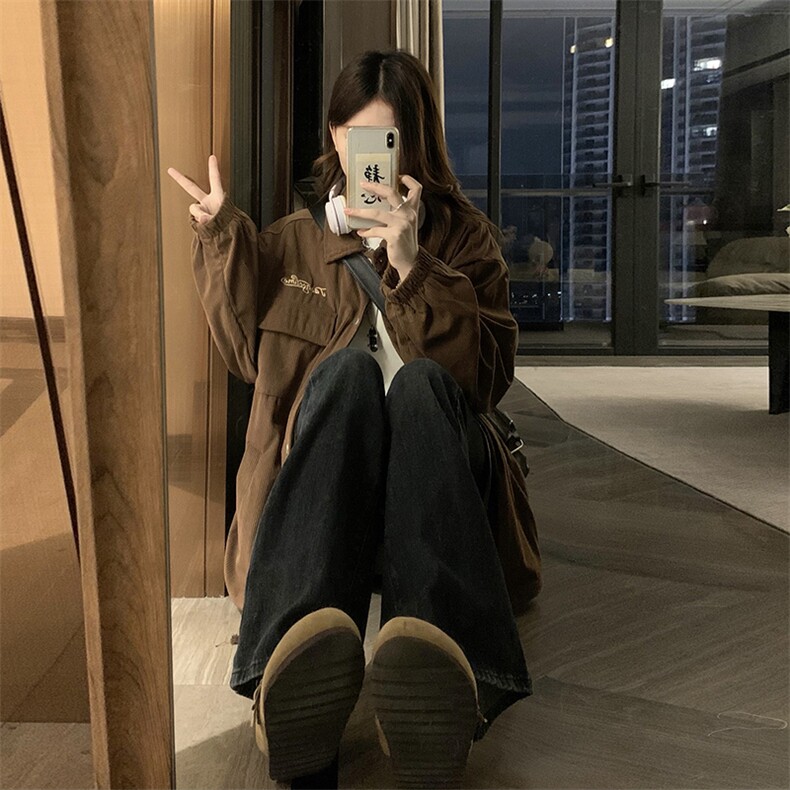 C883-P100灯芯绒外套春秋2025新款美式复古衣服工装日系夹克上衣,男装夹克,星座911-2(原星座613-2）