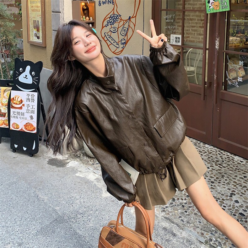 新款现货主推超软皮衣9876-P145-K198，女装皮衣，2C129