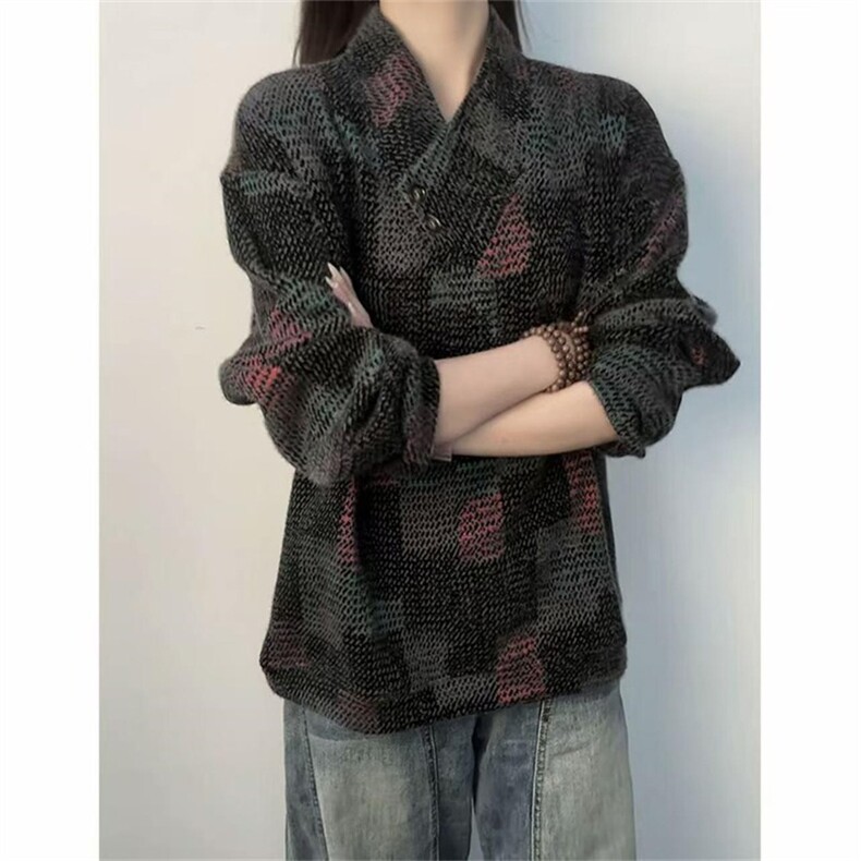 cleanfit彩色格子开衫卫衣男潮牌立领外套痞帅情侣上衣LYT211-P74,女装短外套,星座1008