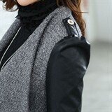 时尚拼接毛呢外套女秋冬季新款韩版修身显瘦长袖气质百搭上衣，女装毛呢外套，蓝诺裳