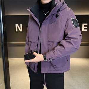 标羽绒服男冬季潮流翻领外套男士工装羽绒袄子3308-P225图片