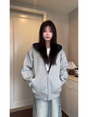 WY840-尺码S-3XL-P65-隐藏多口袋重磅撞色开衫连帽卫衣夹克，男装夹克，星座1811B