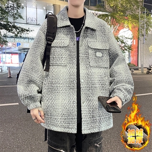 保暖外套男秋冬季加绒加厚夹克衫男士可脱卸帽冬装上衣V205-P110图片