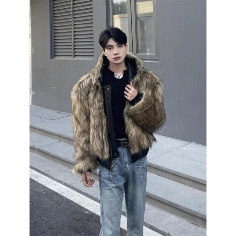 【有货】座山雕外套双面穿毛绒皮草派克服棉服夹克MY5015特P168,男装夹克,星座908-1