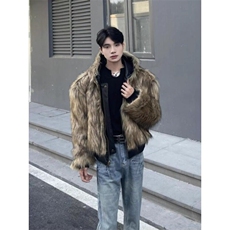 【有货】座山雕外套双面穿毛绒皮草派克服棉服夹克MY5015特P168，男装夹克，星座908-1