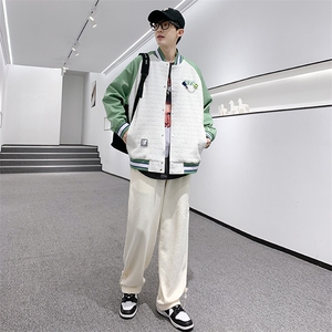 秋装新款休闲夹克棒球服男女同款中性风情侣款刺绣外套8013-P95
