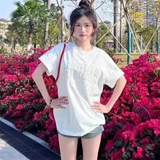 万针全刺绣工艺抖音得物高品质260克重磅纯棉双纱美式高街短袖T恤，男装T恤，电商A486