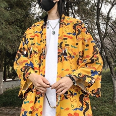 24新款夏季大码新中式防晒服外套男女开衫道袍披风汉服F20/P40，男装防晒衣，钱塘713