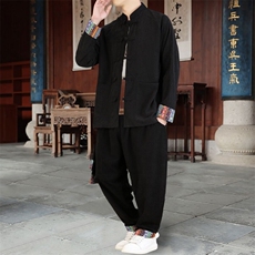 男士外套灯芯绒夹克套装盘扣立领风XZ1512-2502套装-P130，男装夹克，星座1512