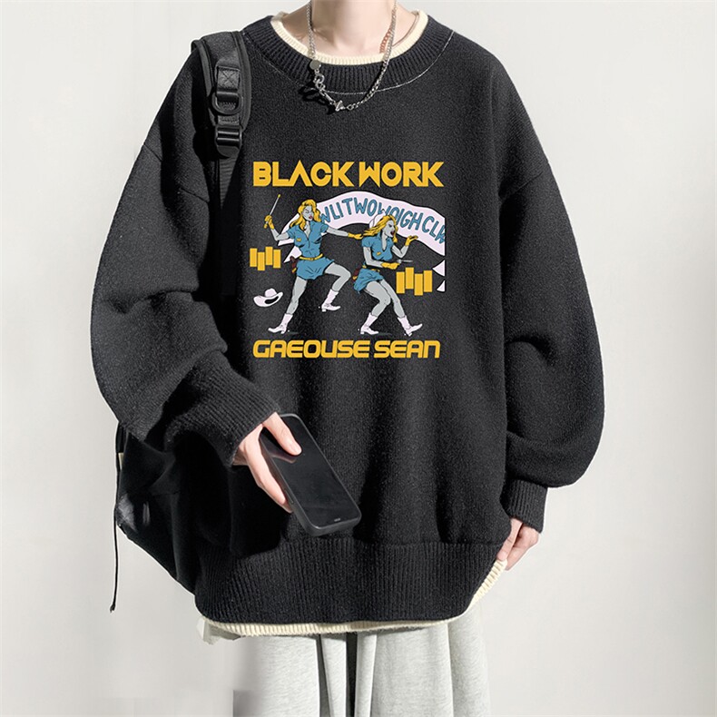 控78 假两件毛衣男大码加绒针织衫男毛线衣M80304-P55  加绒P70图片