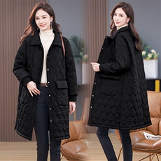 时尚保暖女士长款棉服修身显瘦冬季外套，女装棉衣/棉服，文熹诺