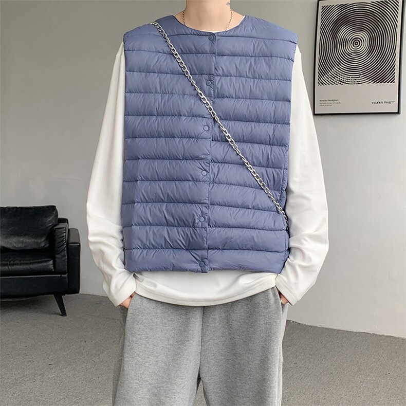 8XL-M 轻薄羽绒服马甲男背心内胆90白鸭绒马夹外套YRFC07P98控138图片