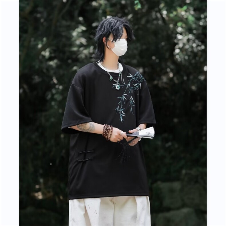 T恤男士短袖韩版潮流刺绣高街帅气百搭2024夏季ins体恤ST379-P35,男装T恤,星座412-3