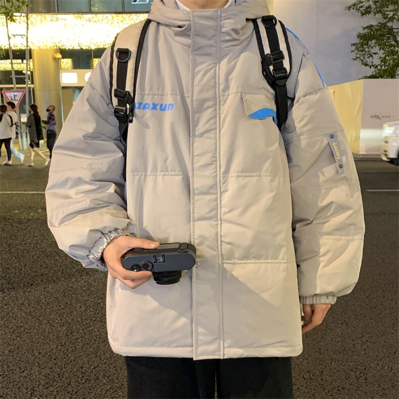 港风ins羽绒服男女同款带帽字母印花白鸭绒Y5813-P190【特价】,男装羽绒服,电商A007