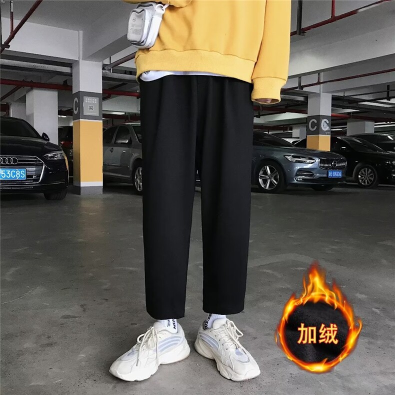 男秋季新款港风加绒休闲裤WK181P32,男装休闲裤,星座1116-2