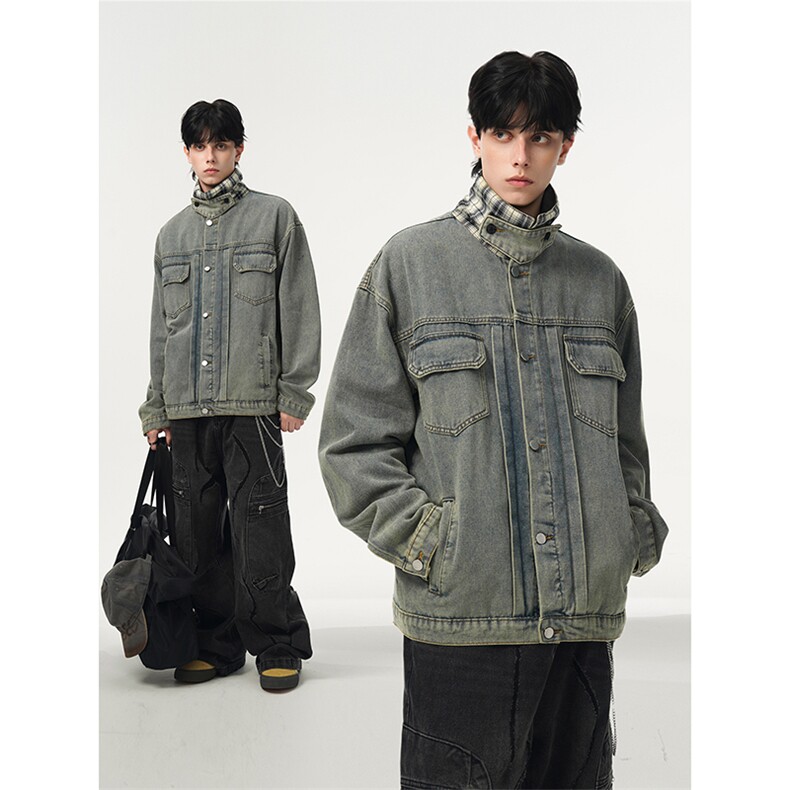 26春款休闲宽松工装夹克男女街头潮流时尚百搭牛仔外套HY857P70，男装工装外套，电商A102B