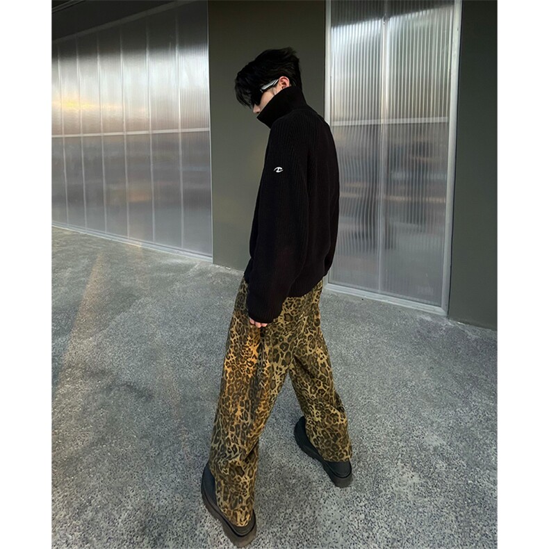 博主图拿图不拿货豹纹牛仔裤设计感小众KZA25-P55图片